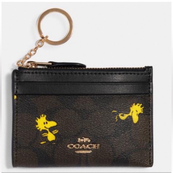 Coach X Peanuts Skinny Mini ID Case With Woodstock - Picture 1 of 6